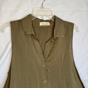 Bella Dahl Olive 🫒 Khaki Sleeveless Blouse